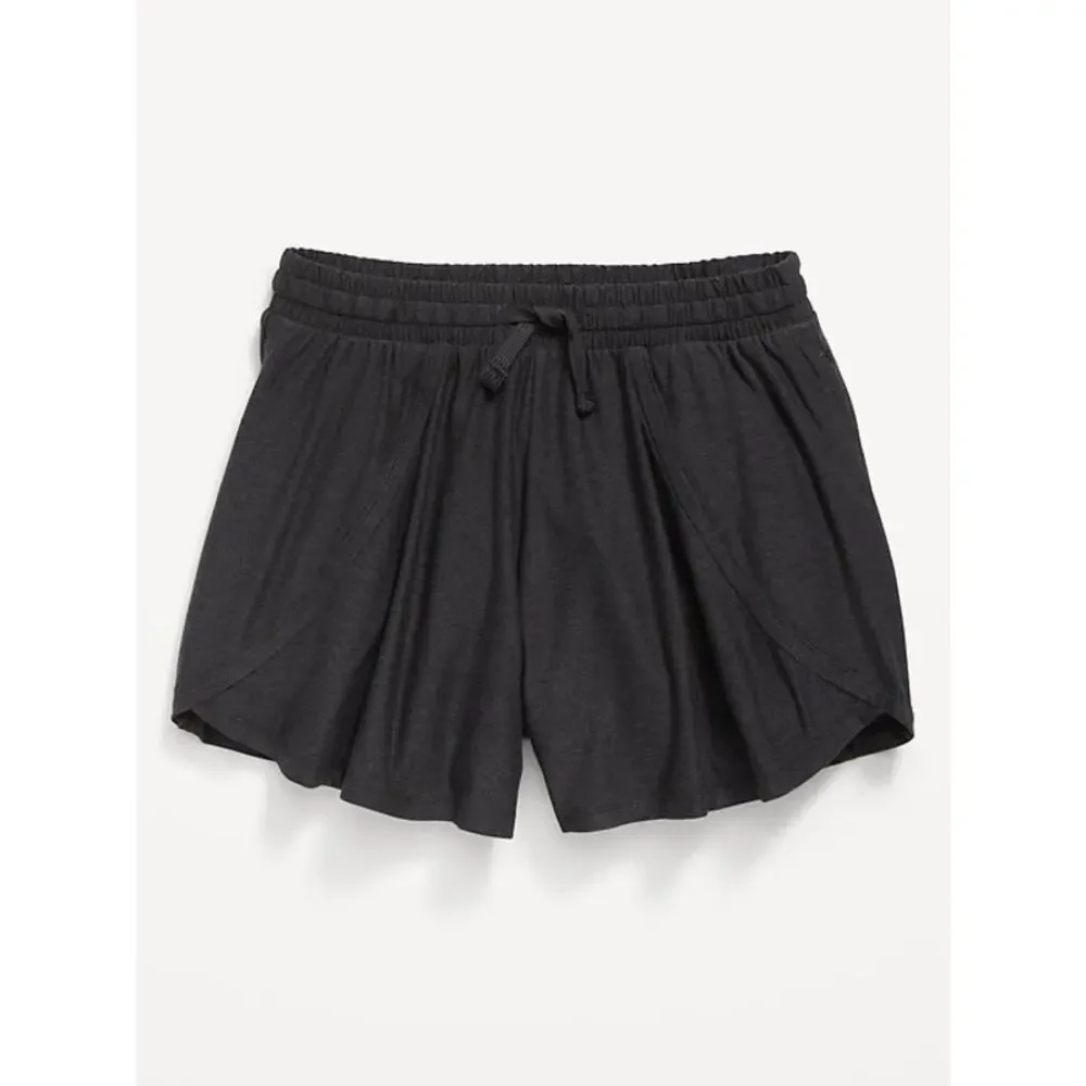 Old Navy Girls Black CloudMotion High-Waisted Shorts S (6/7)